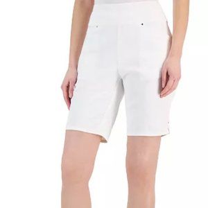 INC International Concepts White Size 8 Women's Mid Rise Pull-On Shorts